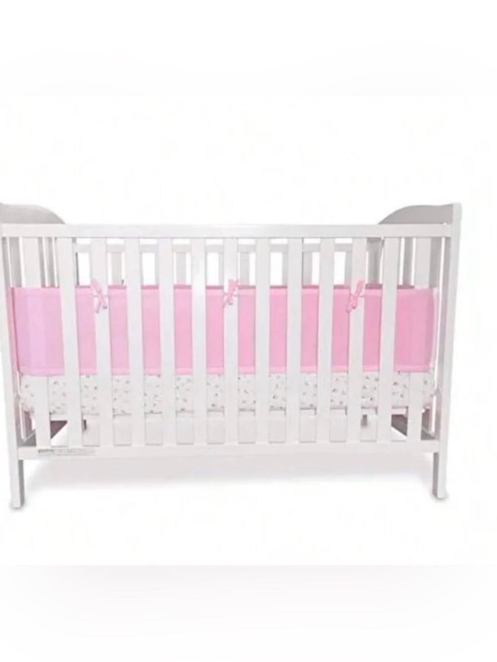 In Bag Pink 2pcs Solid Color Breathable
Mesh Baby Crib Liner Bumper Only